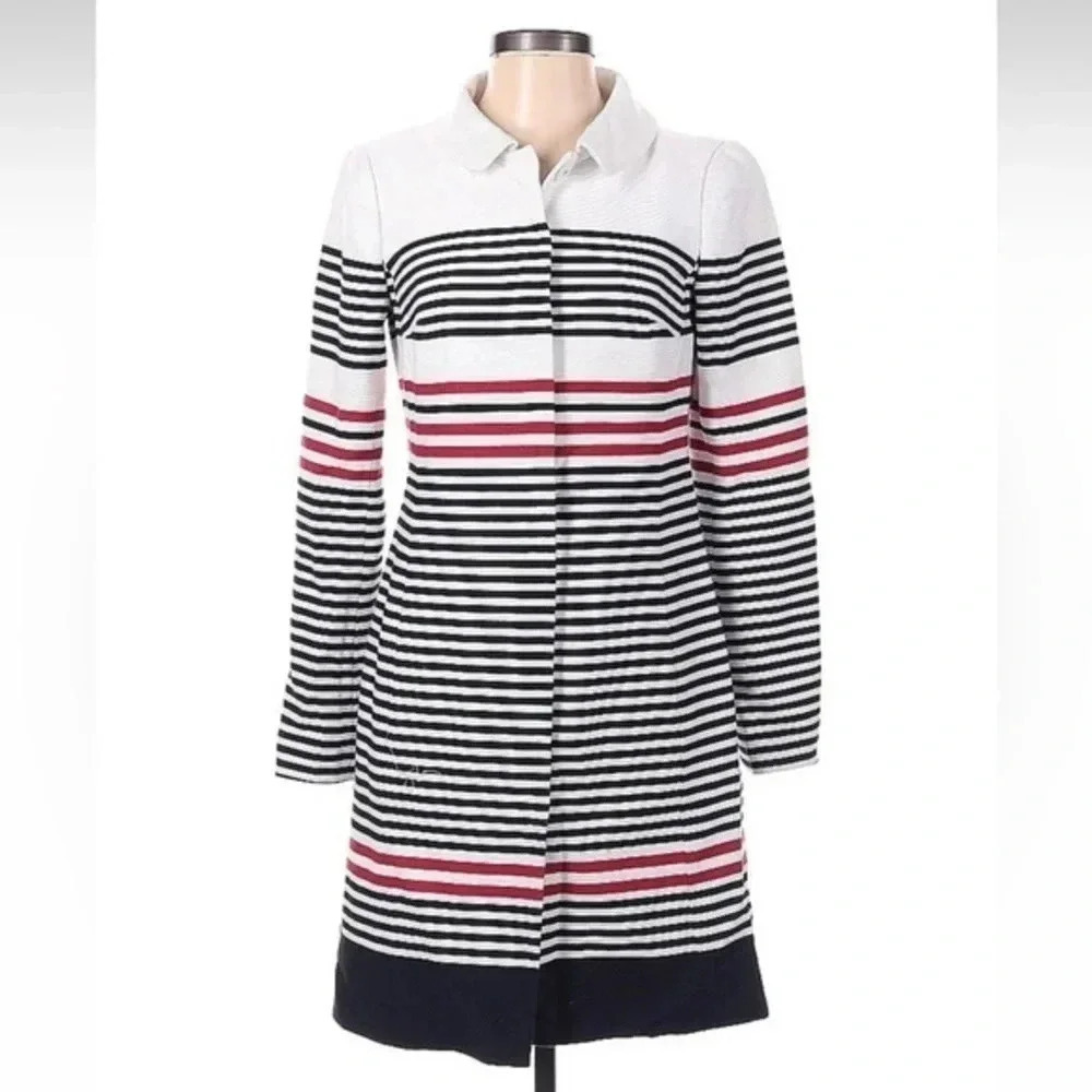 W by Worth Classic Cotton Red White Snap Button Jacket Women’s Size 0
